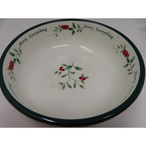 Pfaltzgraff WINTERBERRY 7'' Merry Everything Christmas Candy Bowl Dish